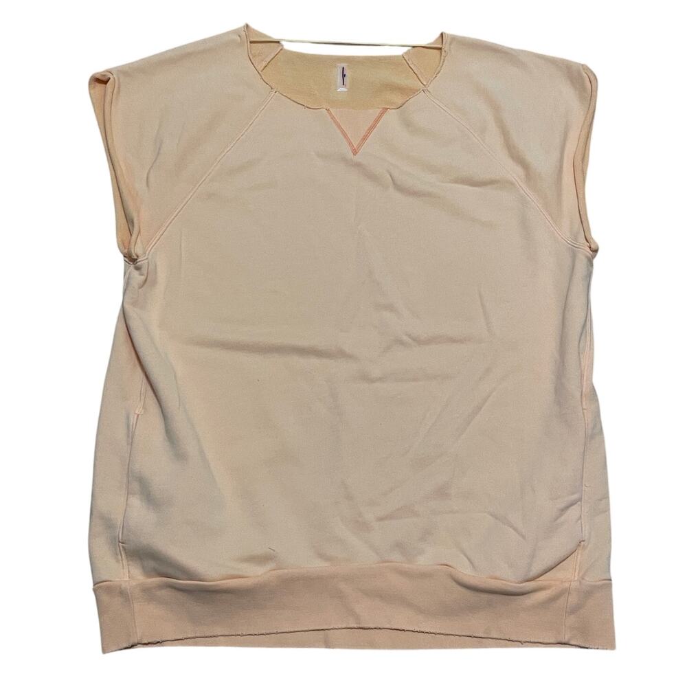 Free People FP Movement Womens Large Muscle Tunic Cutoff Cantaloupe Peach Active